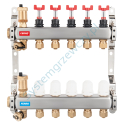 Ferro Rozdzielacz Stalowy 10-drogowy z zaworami termostatycznymi oraz przepływomierzami SN-RZP10S